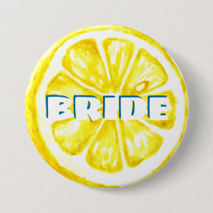 Citrus Bachelorette Lemon Bride Button