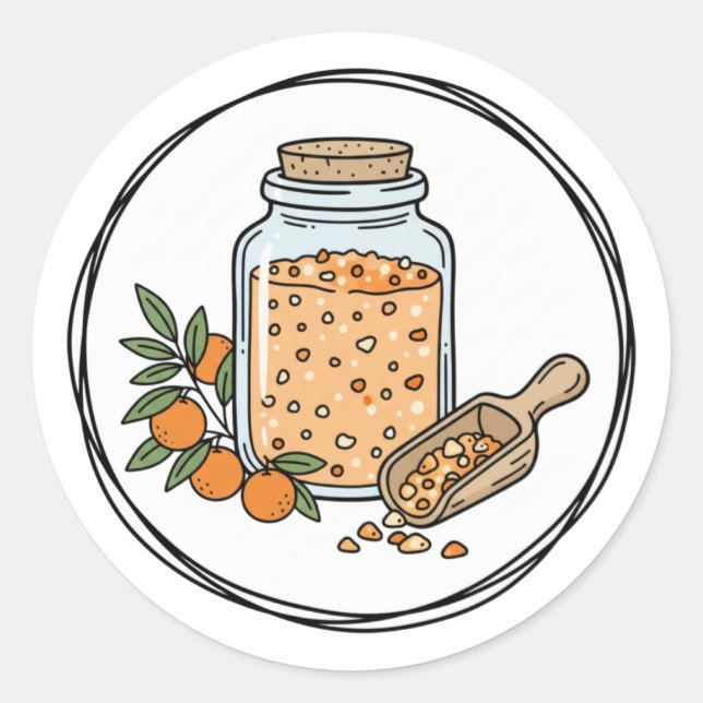 Citrus Bath Soak Label Illustration | Orange Spa  (Front)