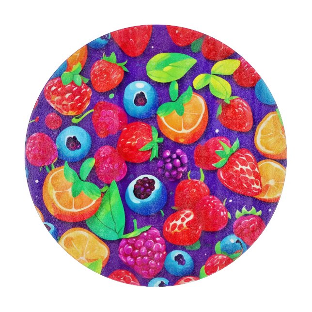 Citrus & Berries Burst Cutting Board (Front)
