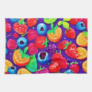 Citrus & Berries Burst Tea Towel