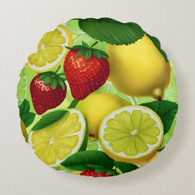 Citrus Berry Fresh  Round Cushion (Front)