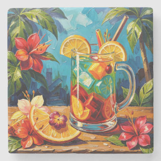 Citrus Berry Sangria Tropical Drink Stone Coaster