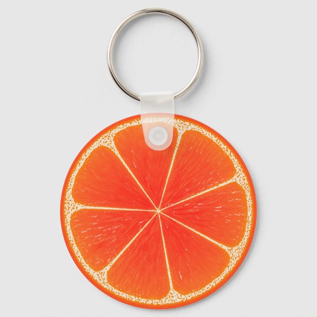 Citrus Blood Orange Fruit Slice Key Ring (Front)