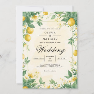 Citrus Bloom Archway Wedding Invitation