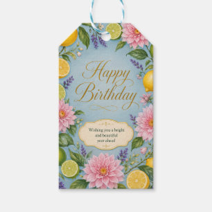 Citrus Bloom Birthday Celebration Gift Tags