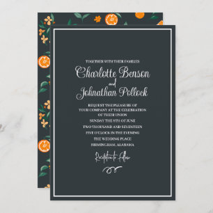 Citrus Bloom Oranges & Botanicals Wedding Invitation
