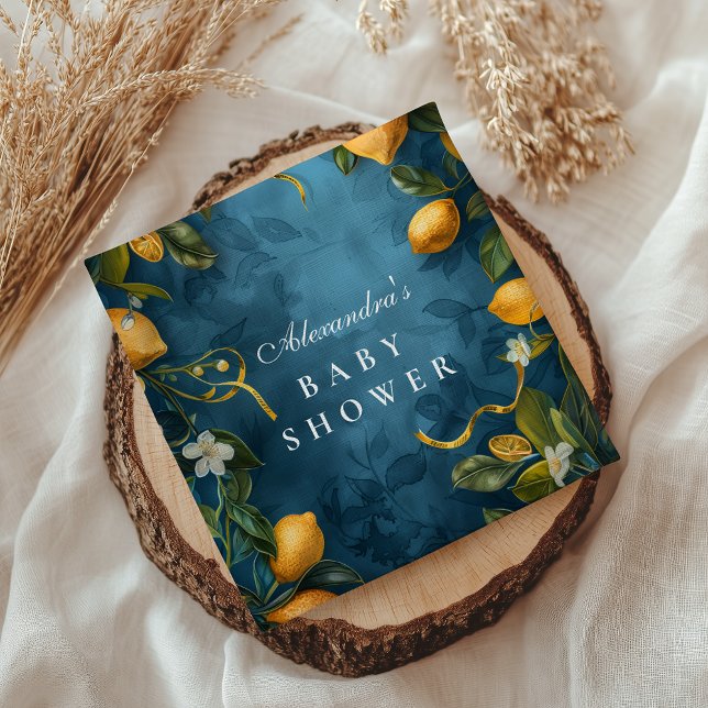 Citrus Blossom Blue Baby Shower Napkin (Creator Uploaded)