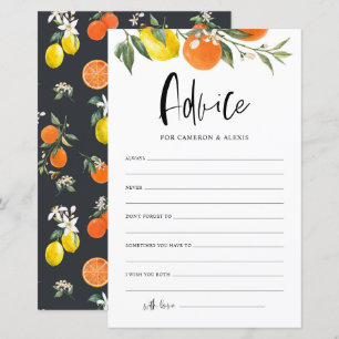 Citrus Botanical Advice for the Bride & Groom Card