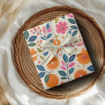 Citrus Botanical Floral Wrapping Paper