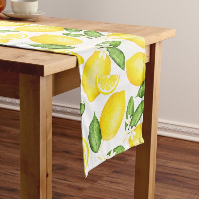 Citrus Botanical Lemon Long Table Runner (In Situ)