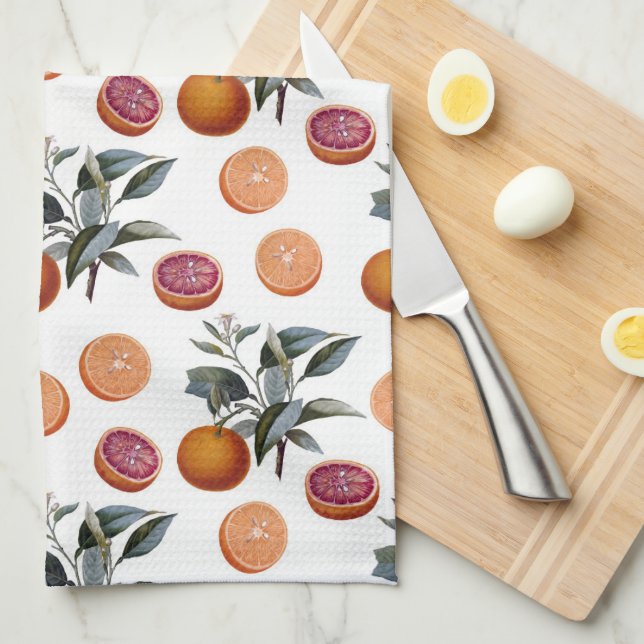 Citrus Botanical Print Tea Towel (Quarter Fold)