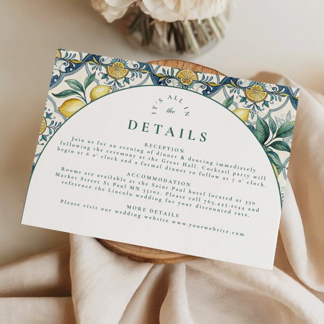 Citrus Botanical Summer Wedding Enclosure Card (Creator Uploaded)