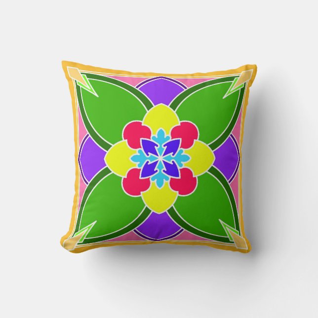Citrus Breakfast Reversible Throw Pillow (Front)