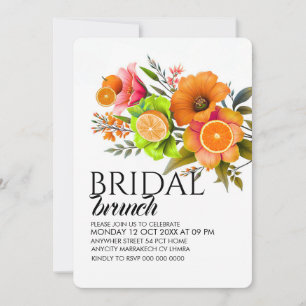 Citrus Bridal Brunch Invitation Template, Orange B