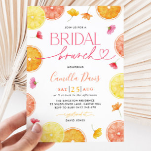 Citrus Bridal Brunch Lemon Bright Bridal Shower Invitation