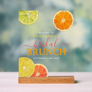 Citrus Bridal Brunch Lemon Orange Bridal Shower Acrylic Sign