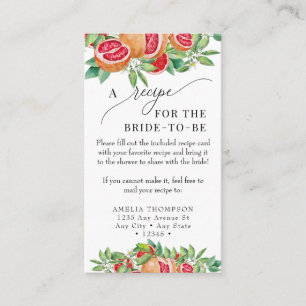 Citrus Bridal Recipe Request Enclosure Card