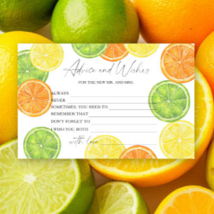 Citrus - Bridal Shower Advice and Wishes Stationery