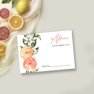 Citrus Bridal Shower Advice for the Bride Card