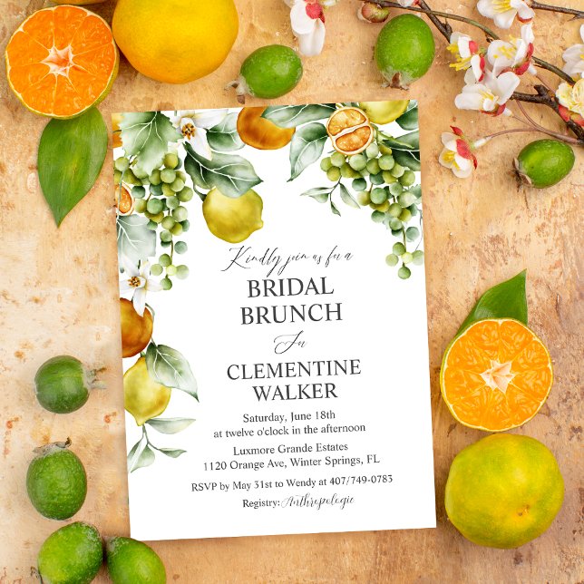 Citrus Bridal Shower Brunch  Invitation (Creator Uploaded)