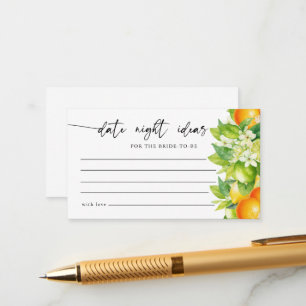 Citrus Bridal Shower Date Night Ideas Game Enclosure Card