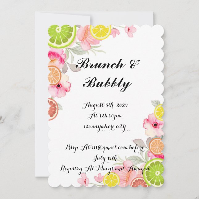 CITRUS BRIDAL SHOWER INVITATION (Front)