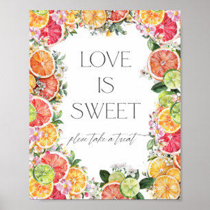 Citrus Bridal Shower Love Is Sweet Poster