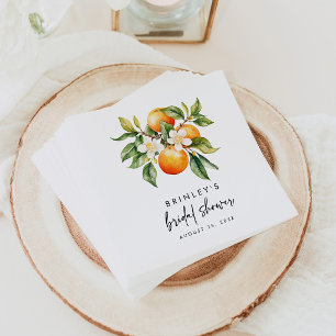 Citrus Bridal Shower Paper Napkins Orange Mandarin