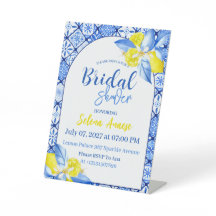Citrus Bridal Shower Pedestal Sign