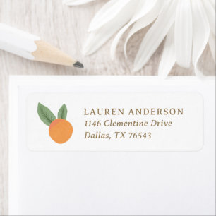 Citrus Bridal Shower Return Address Label
