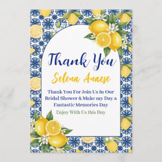 Citrus Bridal Shower Thank You Card