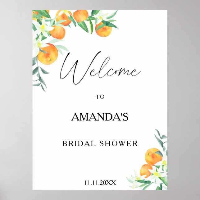 Citrus - bridal shower welcome sign (Front)