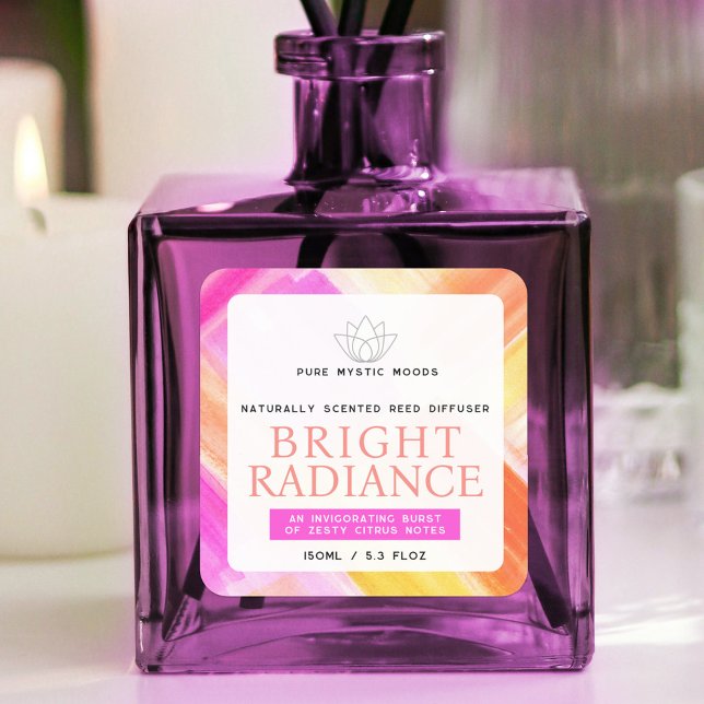 Citrus bright abstract reed diffuser product label (Creator Uploaded)