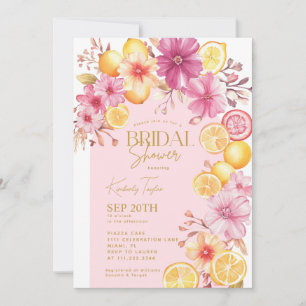 Citrus Bright Floral Mediterranean Bridal Shower Invitation