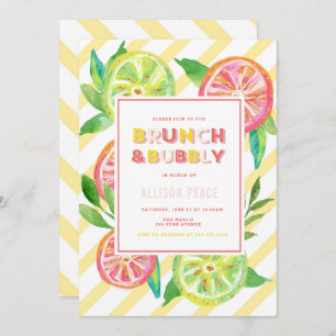Citrus Brunch and Bubbly Shower Invitation