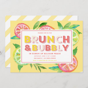 Citrus Brunch and Bubbly Shower Invitation
