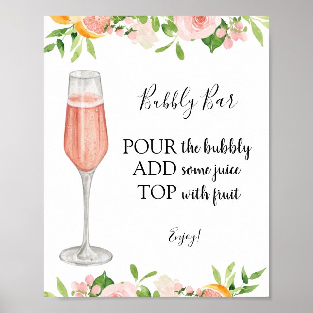 Citrus Bubbly Bar Drink Sign (Front)