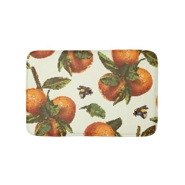 Citrus & Bumblebee: Vintage Seamless Bath Mat (Front)