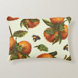 Citrus & Bumblebee: Vintage Seamless Decorative Cushion