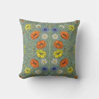 Citrus Burst Floral Pillow