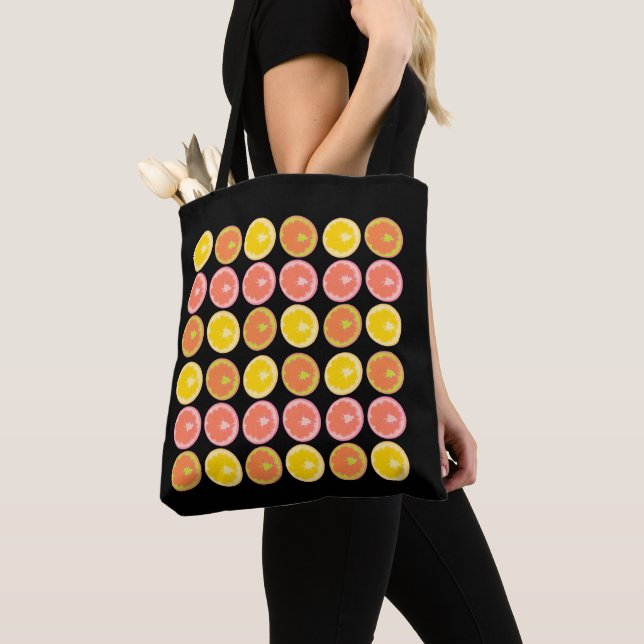 Citrus Candy Lemon Fruit Pattern  Tote Bag (Close Up)