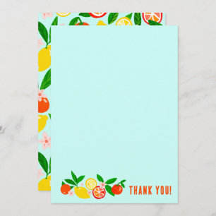 Citrus Celebration Custom Colorful Blank Note Thank You Card