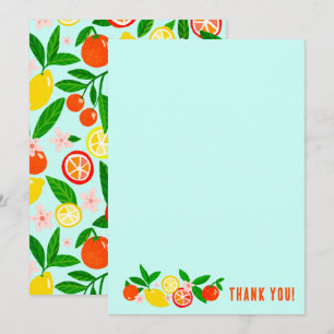 Citrus Celebration Custom Colourful Blank Note Thank You Card