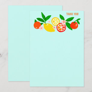 Citrus Celebration Custom Colourful Blank Note Thank You Card