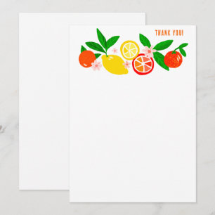Citrus Celebration Custom Colourful Blank Note Thank You Card
