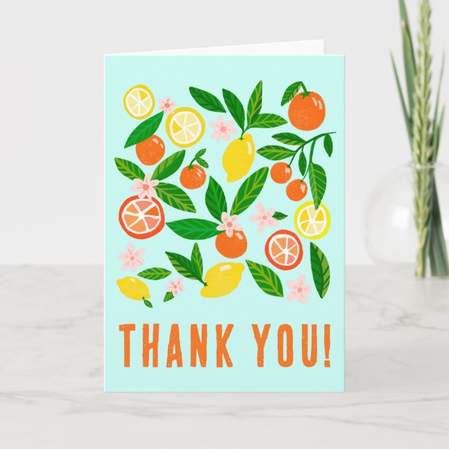 Citrus Celebration Custom Colourful Bold Thank You Card (Front)
