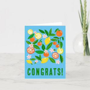 Citrus Celebration Custom Colourful CONGRATULATION Card