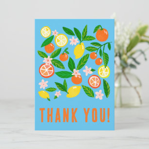 Citrus Celebration Custom Colourful Flat  Thank You Card