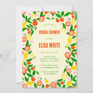 Citrus Celebration CUSTOM QR Summer BRIDAL SHOWER Invitation