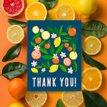 Citrus Celebration Custom Thank You Lemons Oranges Postcard<br><div class="desc">Perfect cute card for a fun thank you postcard! Hand made art for you! Check my shop for matching items. FULLY CUSTOMIZABLE! Click on “Personalise” above to edit the text. Click "edit using design tool" to adjust the fonts, colours and placements and add text to the back side if you...</div>